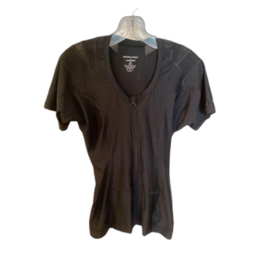 ALIGNMED Postural Fitness Shirt Women’s ZIP UP Black Postural Fitness Size Large